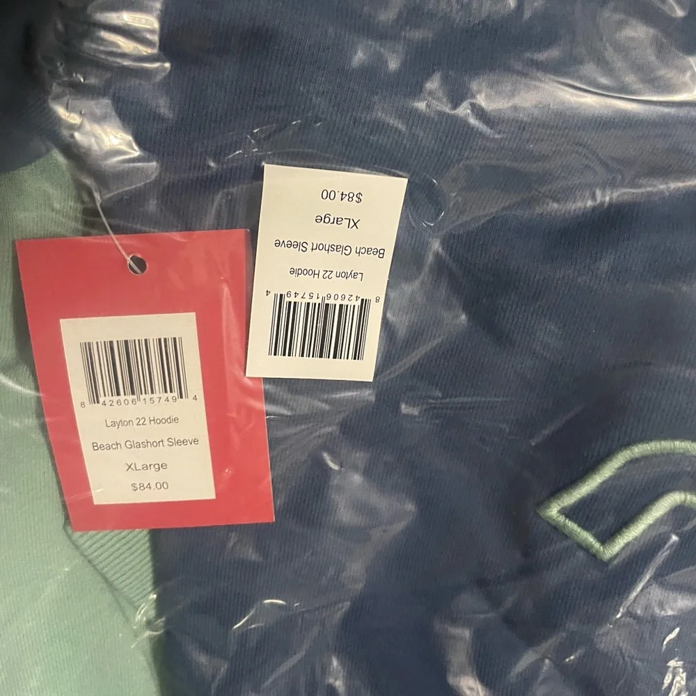 NWT Kimes Ranch Men’s Layton 22 Gradient Blue and Green Hoodie in Beachglass - Picture 6 of 11